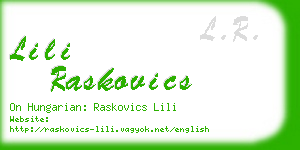 lili raskovics business card